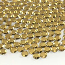 Load image into Gallery viewer, Gold Hotfix Rhinestuds (Octagon) Concaved back. Hotfix Rhinestuds come with a pre-coat of glue and are easy to apply. www.ArtBeeCrafts.com