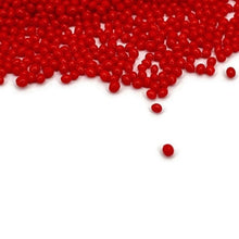 Load image into Gallery viewer, Scarlet Red- Microbeads 0.8mm - 1.2mm- No Holes Caviar Beads https://www.artbeecrafts.com/products/scarlet-red-microbeads-0-8mm-1-2mm-no-holes-caviar-beads Tiny but dynamic, these undrilled microbeads add a textural dimension to designs. Excellent for scrapbooking, embellishments, jewelry, nail art, and many other home or professional décor projects. Size may vary. Options sold by the weight