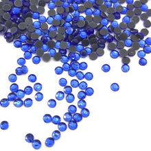 Load image into Gallery viewer, Sapphire HotFix Rhinestone SS7 https://www.artbeecrafts.com/products/copy-of-crystal-glass-hotfix-rhinestones-7ss-flatblack-1440pcs Hotfix Rhinestones are one of the easiest ways to add sparkle to your apparel designs, purses, cell phones, belts, dolls, scrapbooks, nail art, tumblers and much more! Stones are heat set and already have glue on the back. Easy to apply with hot fix applicator or a household iron. www.ArtBeeCrafts.com