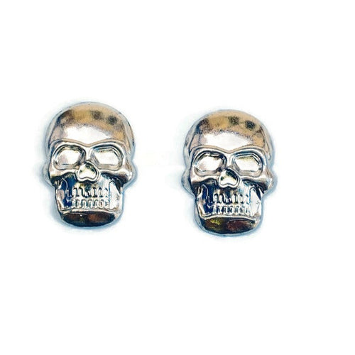 Silver Hotfix Skull Stud 16.2mm x 11.2mm www.ArtBeeCrafts.com