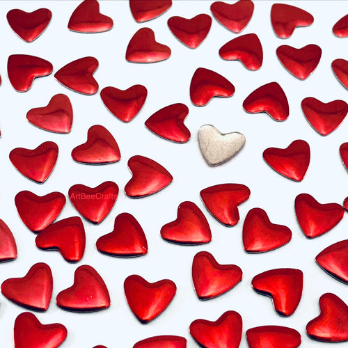 Red Heart Shaped Hotfix Nailhead. www.ArtBeeCrafts.com