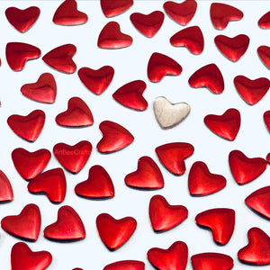 Red Heart Shaped Hotfix Nailhead. www.ArtBeeCrafts.com