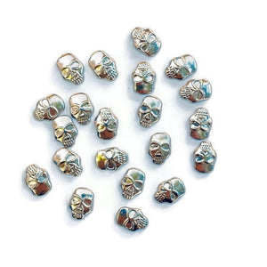 Silver Hotfix Skull Covex Dome Stud 11mm x 7.5mm www.ArtBeeCrafts.com