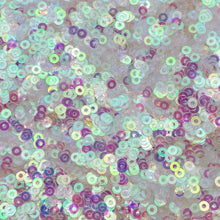 Load image into Gallery viewer, 3mm Iridescent White Pink Flat Round Loose Sequins Paillettes- for embroidery, bridal, appliqué, arts, crafts, embellishment &amp; MORE!!!!! www.ArtBeeCrafts.com
