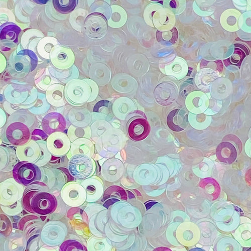 3mm Iridescent White Pink Flat Round Loose Sequins Paillettes- for embroidery, bridal, appliqué, arts, crafts, embellishment & MORE!!!!! www.ArtBeeCrafts.com