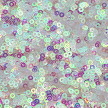 Load image into Gallery viewer, 3mm Iridescent White Pink Flat Round Loose Sequins Paillettes- for embroidery, bridal, appliqué, arts, crafts, embellishment &amp; MORE!!!!! www.ArtBeeCrafts.com
