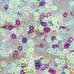 3mm Iridescent White Pink Flat Round Loose Sequins Paillettes- for embroidery, bridal, appliqué, arts, crafts, embellishment & MORE!!!!! www.ArtBeeCrafts.com
