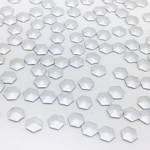 Silver Hexagon Shaped Hotfix Nailhead / Available Sizes 4x4mm, 6x6mm / 100pc