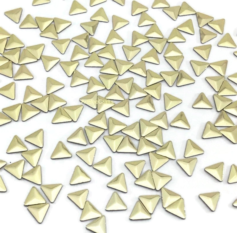 Gold Triangle Shaped Hotfix Nailhead 6x6mm 100pc. www.ArtBeeCrafts.com