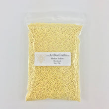 Load image into Gallery viewer, Mellow Yellow Microbeads (No Holes) 1.0mm - 1.2mm Caviar Beads https://www.artbeecrafts.com/products/mellow-yellow-microbeads-no-holes-1-0mm-1-2mm-caviar-beads Mellow Yellow- Microbeads 1.0mm - 1.2mm- No Holes Caviar BeadsTiny but dynamic, these undrilled microbeads add a textural dimension to designs. Excellent for scrapbooking, embellishments, jewelry, nail art, and many other home or professional décor projects. Size may vary. Options sold by the weight
