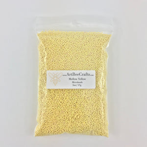 Mellow Yellow Microbeads (No Holes) 1.0mm - 1.2mm Caviar Beads https://www.artbeecrafts.com/products/mellow-yellow-microbeads-no-holes-1-0mm-1-2mm-caviar-beads Mellow Yellow- Microbeads 1.0mm - 1.2mm- No Holes Caviar BeadsTiny but dynamic, these undrilled microbeads add a textural dimension to designs. Excellent for scrapbooking, embellishments, jewelry, nail art, and many other home or professional décor projects. Size may vary. Options sold by the weight